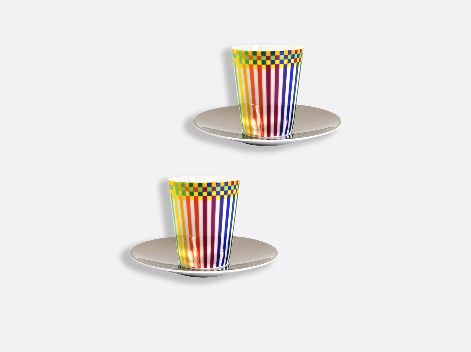 Maison Lipari Surface Coloree B29 Ad Cup Color & Saucer Platinum-Set/2  BERNARDAUD.