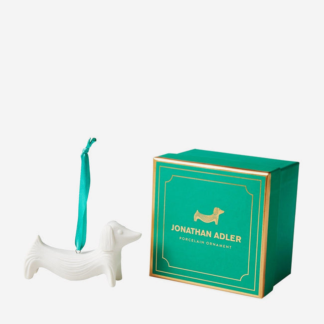 Maison Lipari Dachshund Ornament - White  JONATHAN ADLER.