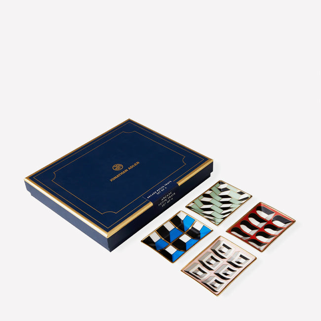 Maison Lipari Arcade Petite Trays Set Of 4 Multi  JONATHAN ADLER.