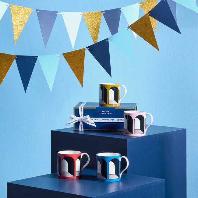 Maison Lipari Boxed Set of 4 Arcade Mugs  JONATHAN ADLER.