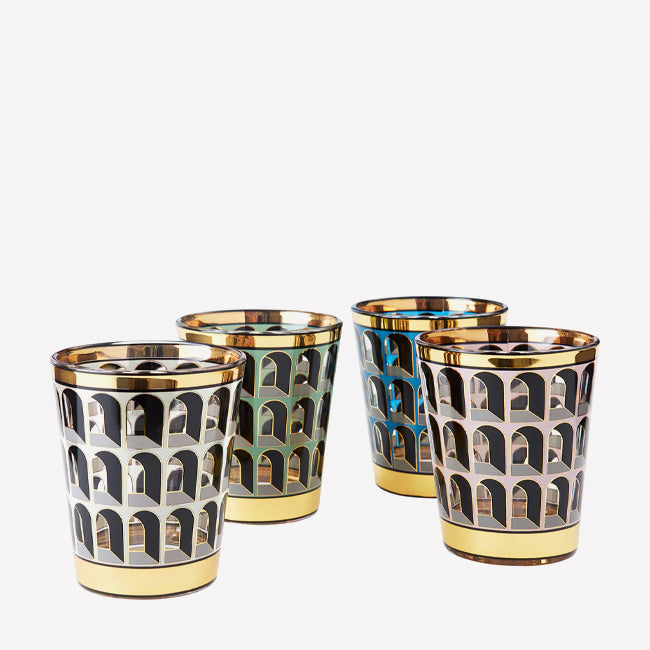 Maison Lipari Boxed Set of 4 Arcade Glasses  JONATHAN ADLER.