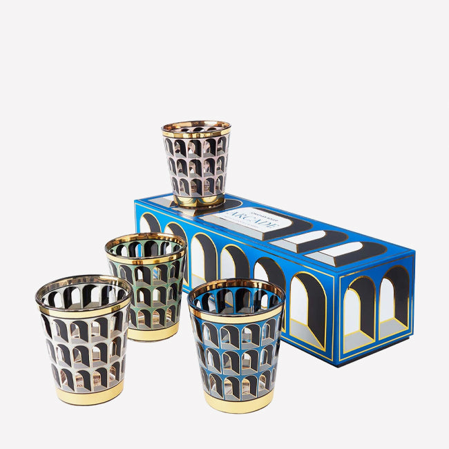 Maison Lipari Boxed Set of 4 Arcade Glasses  JONATHAN ADLER.