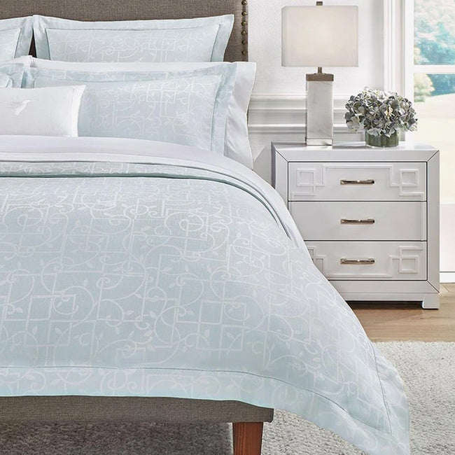 Maison Lipari Graticcio King Sham 21X36'' Aquamarine  SFERRA.