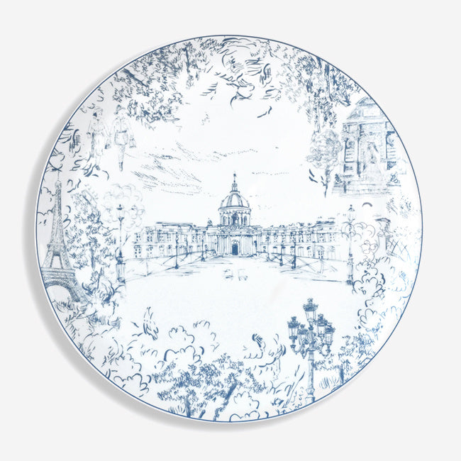 Maison Lipari Tout Paris Round Tart Platter - White & Blue  BERNARDAUD.