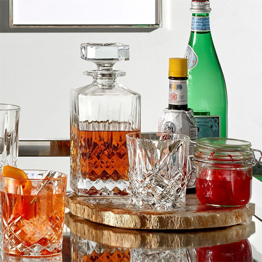 Waterford | Marquis Markham Square Decanter & 2 Double Old Fashioned Glasses