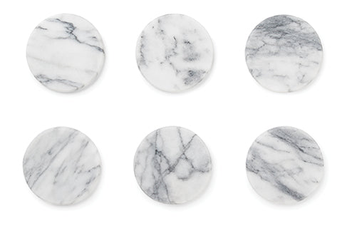 Fox Run | White Marble Coasters Set of 6