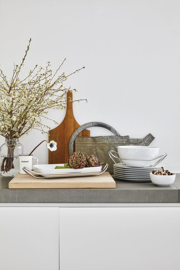 Sambonet | New Living Set de vaisselle rectangulaire en porcelaine