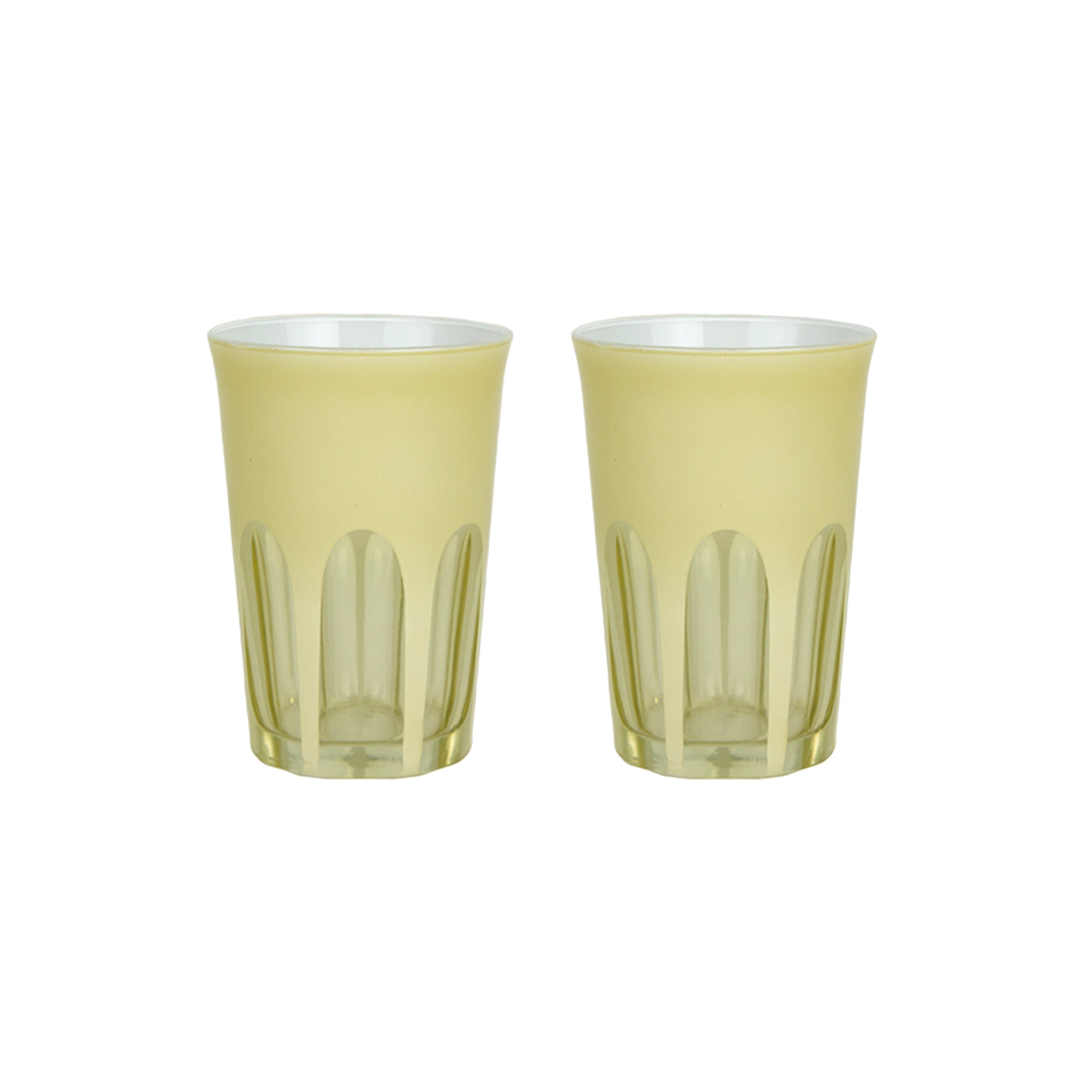 Maison Lipari SIR MADAM Rialto Glass Tumbler Creme Set of 2  SIR MADAM.