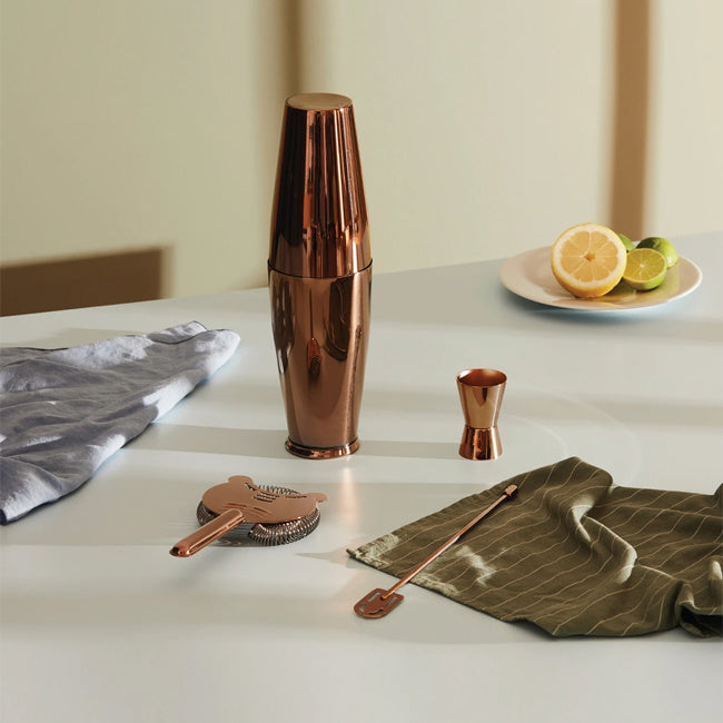 Maison Lipari Boston Shaker Set - Copper  ALESSI.