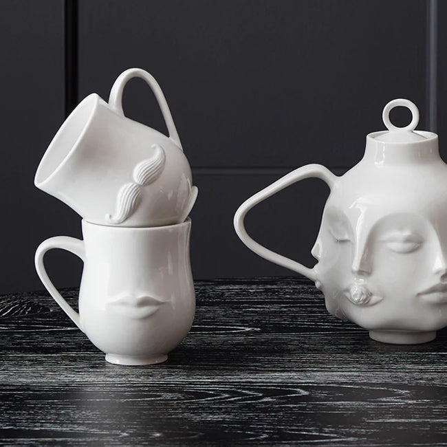 Maison Lipari Mr. & Mrs. Muse Mug - White  JONATHAN ADLER.