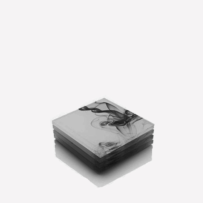 Maison Lipari Coasters - Set of 4 - Black Smoke Print  ALEXANDRA VON FURSTENBERG.