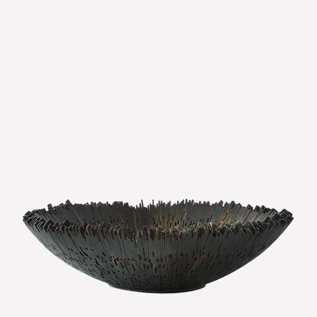 Maison Lipari Boracay Mahogany Bowl Charcoal D: 23 in H: 7 in  LILY JULIET.