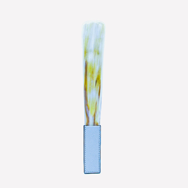 Maison Lipari GIOBAGNARA Corno Shoehorn Small Printed Calfskin Light Grey  GIOBAGNARA.