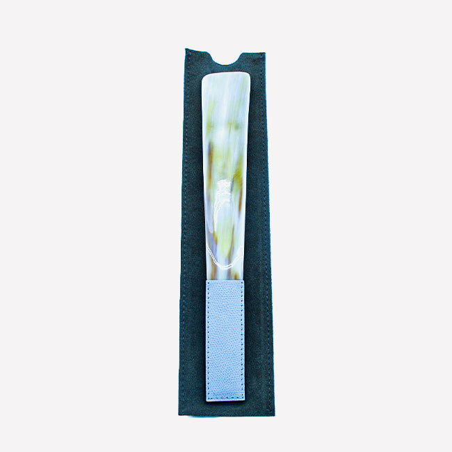 Maison Lipari GIOBAGNARA Corno Shoehorn Small Printed Calfskin Light Grey  GIOBAGNARA.