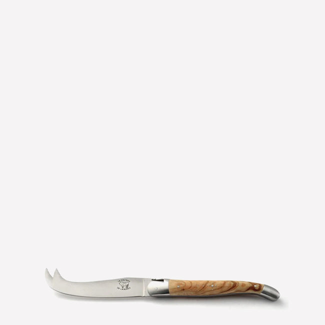 Maison Lipari FORGE DE LAGUIOLE Cheese Knife "Le Couteau de Laguiole", Matt S/S Bolsters, Olivewood  FORGE DE LAGUIOLE.