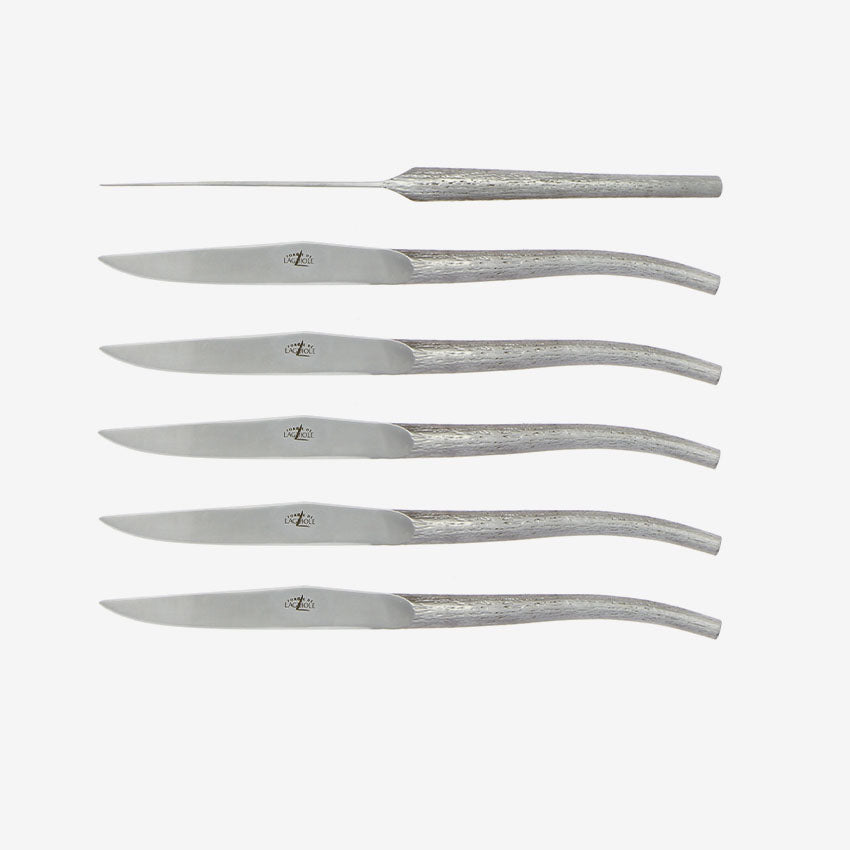 Forge de Laguiole | Philippe Starck 6 couteaux de table, plein manche, acier inoxydable