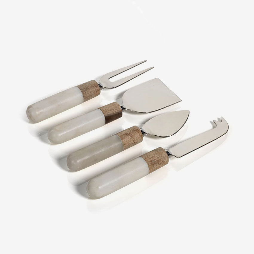 Zodax | Marble and Wood Cheese Tool Set