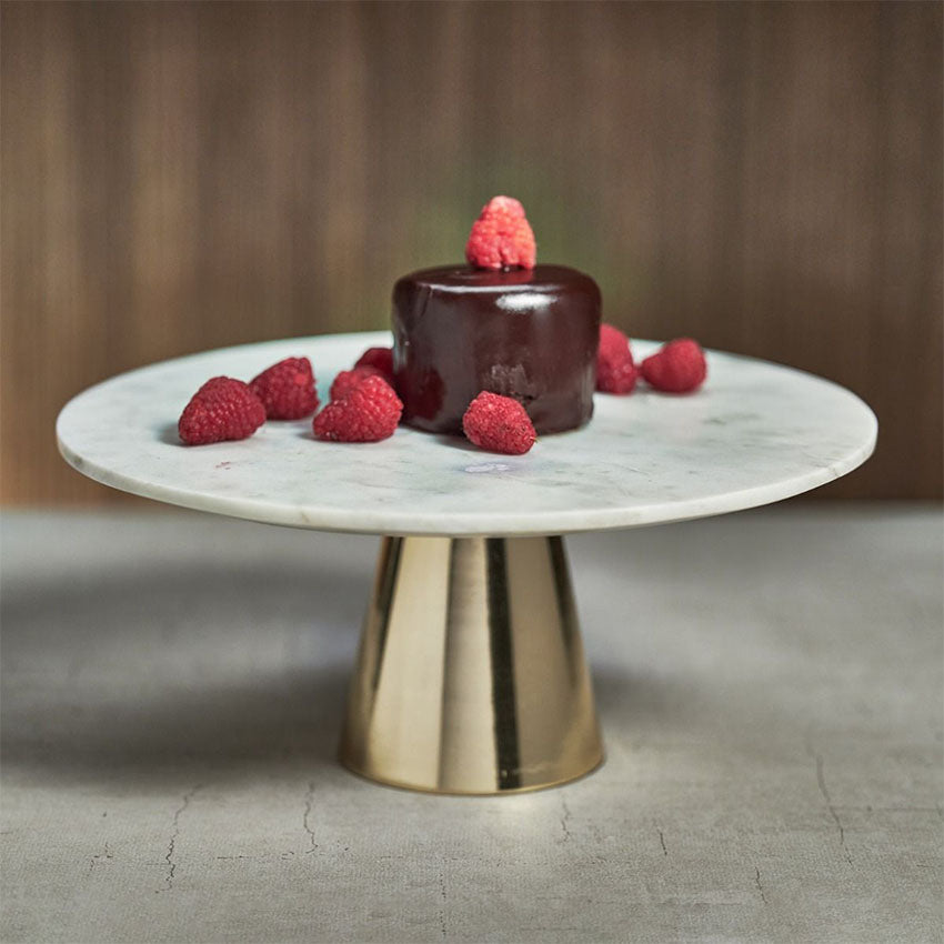 Zodax | Ellie Marble Cake Stand on Metal Base