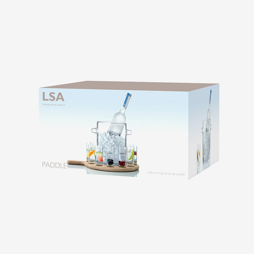 Lsa | Wood & Glass Paddle Vodka Serving Set