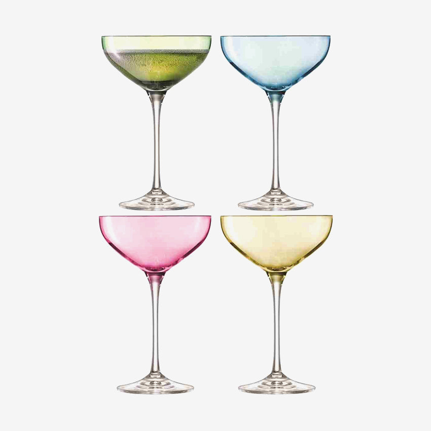 Lsa | Set of 4 Polka Champagne Saucers - Pastel
