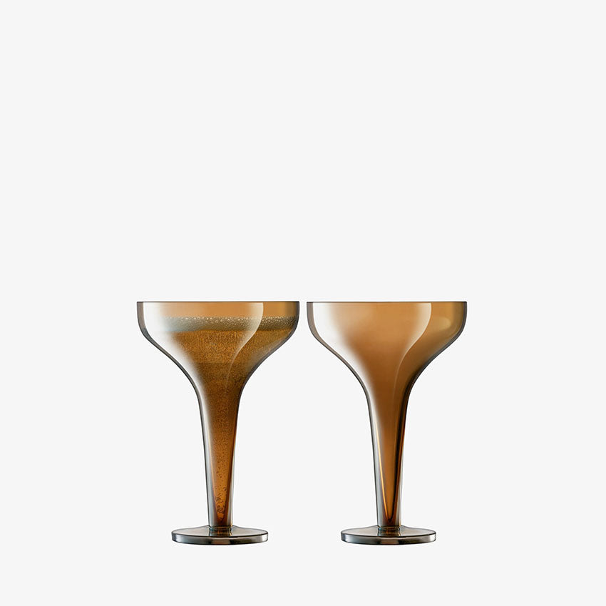 Lsa | Epoque Champagne Saucer 150ml Amber/Lustre x 2