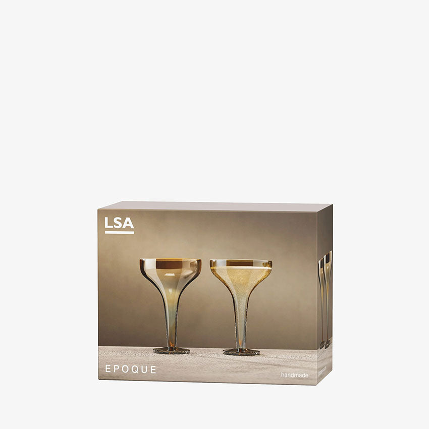 Lsa | Epoque Champagne Saucer 150ml Amber/Lustre x 2
