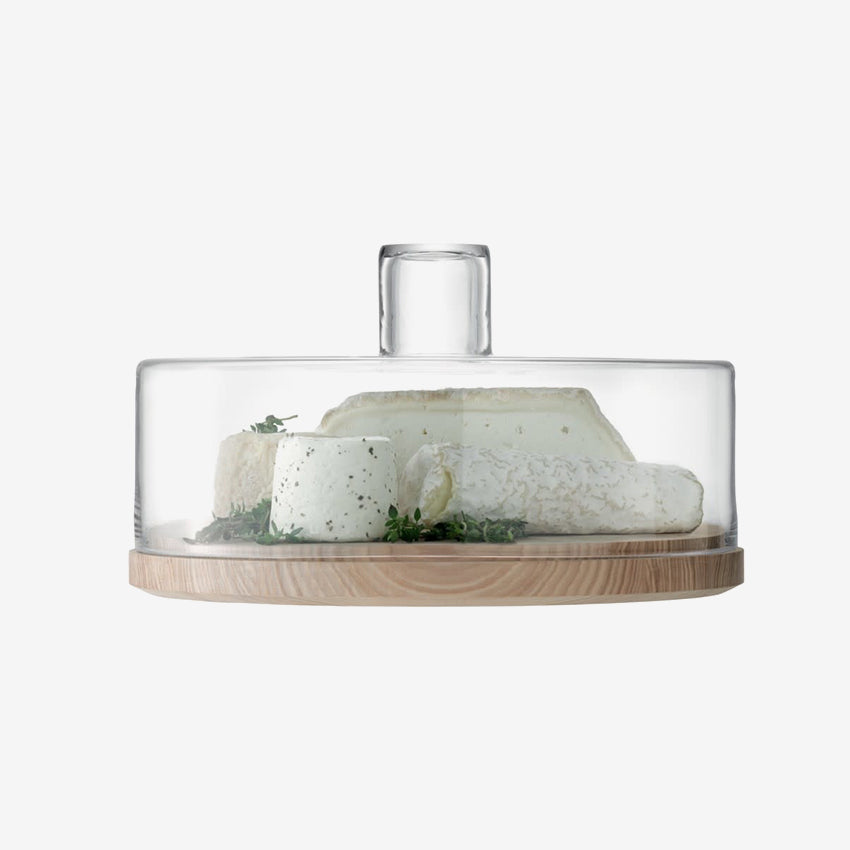 Lsa | Lotta Dôme à fromage et pâtisserie avec base en cendres - transparent
