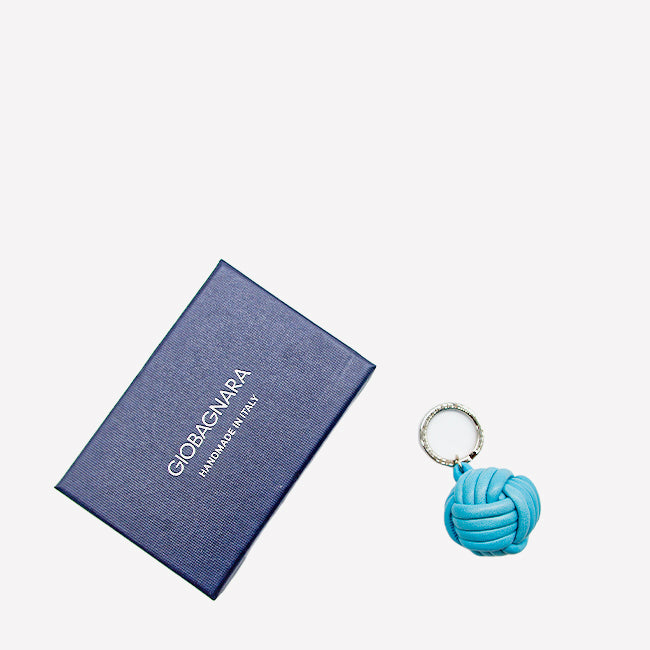 Maison Lipari GIOBAGNARA - Nodo Keyring Nappa - Turquoise  GIOBAGNARA.