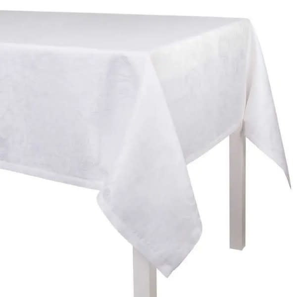 Maison Lipari Tivoli Tablecloth 94'' - White  LE JACQUARD FRANCAIS.