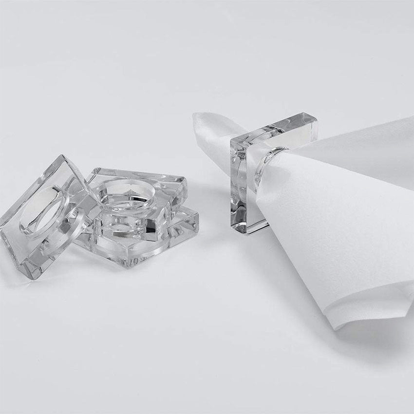 Caspari | Set of 4 Crystal Acrylic Napkin Rings