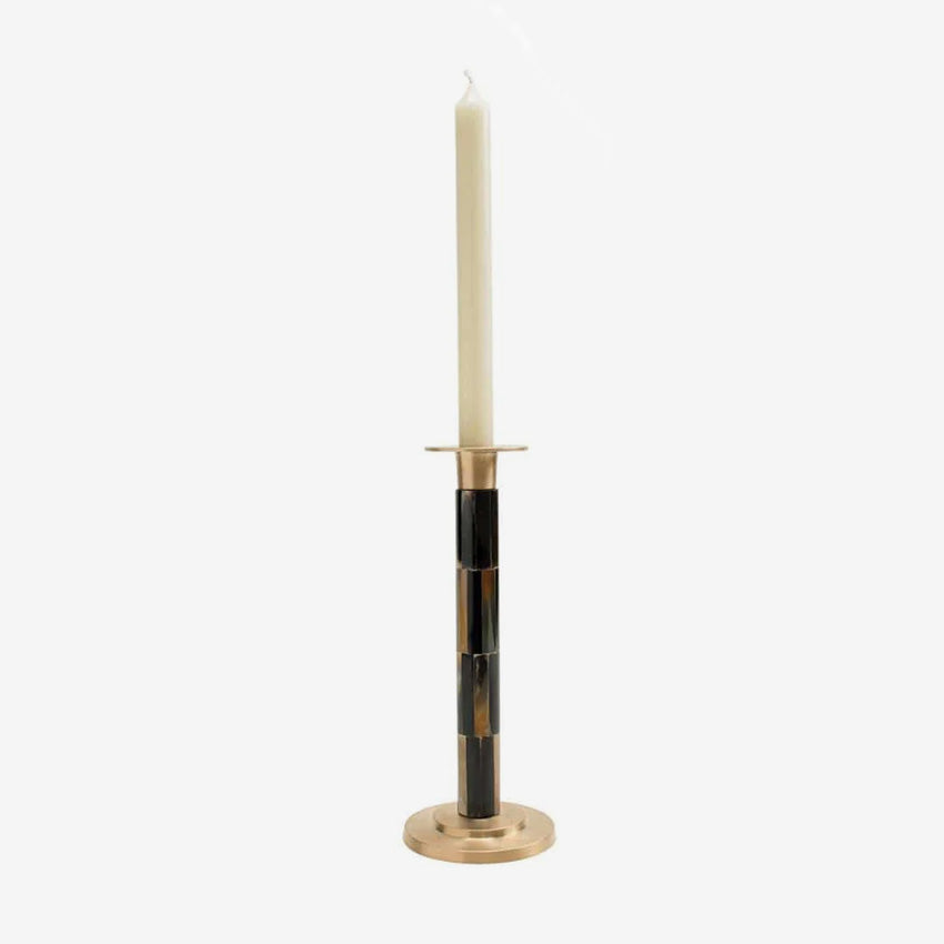 Caspari | Brass & Horn Candlestick