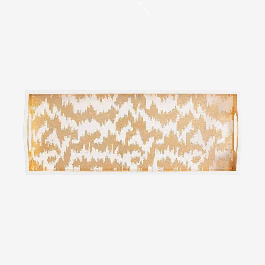 Caspari | Modern Moire Gold Lacquer Bar Tray