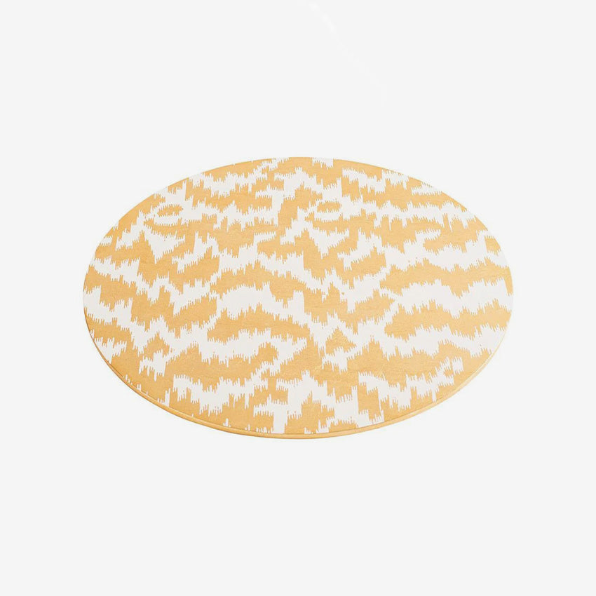 Caspari Modern Moire Gold Placemat Round Maison Lipari