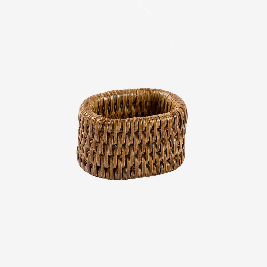 Caspari | Rattan Napkin Ring in Dark Natural