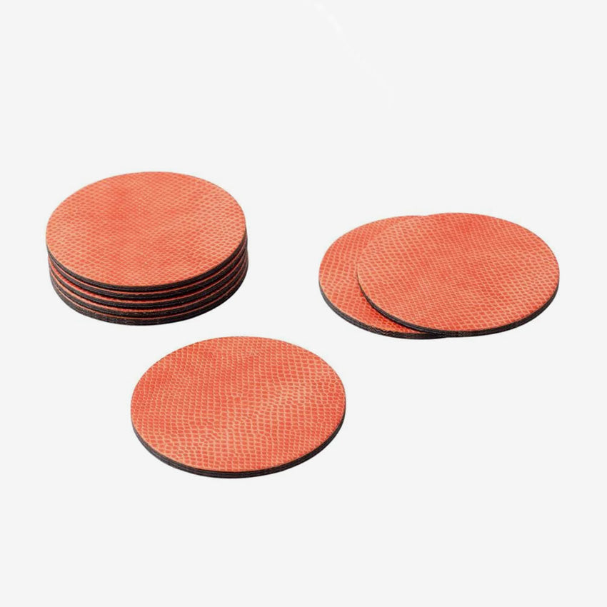 Caspari | Snakeskin Felt-backed Round Coasters