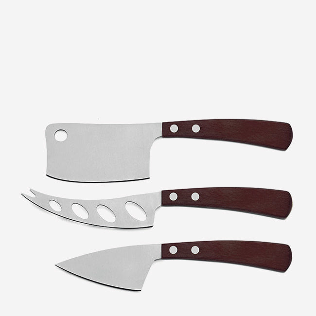 Maison Lipari Lattevivo Cheese Knife Set Stainless Steel and Dark Wood  LEGNOART.