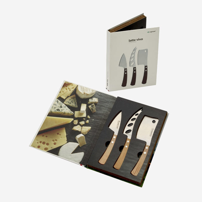 Maison Lipari Lattevivo Cheese Knife Set Stainless Steel and Light Wood  LEGNOART.