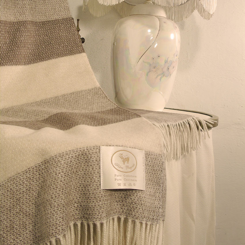 Cobi | 100% Cashmere Caffe Throw Fringe Edge 140X180