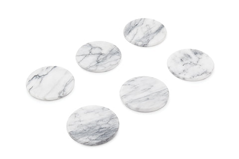 Fox Run | Sous-verres en marbre blanc Lot de 6