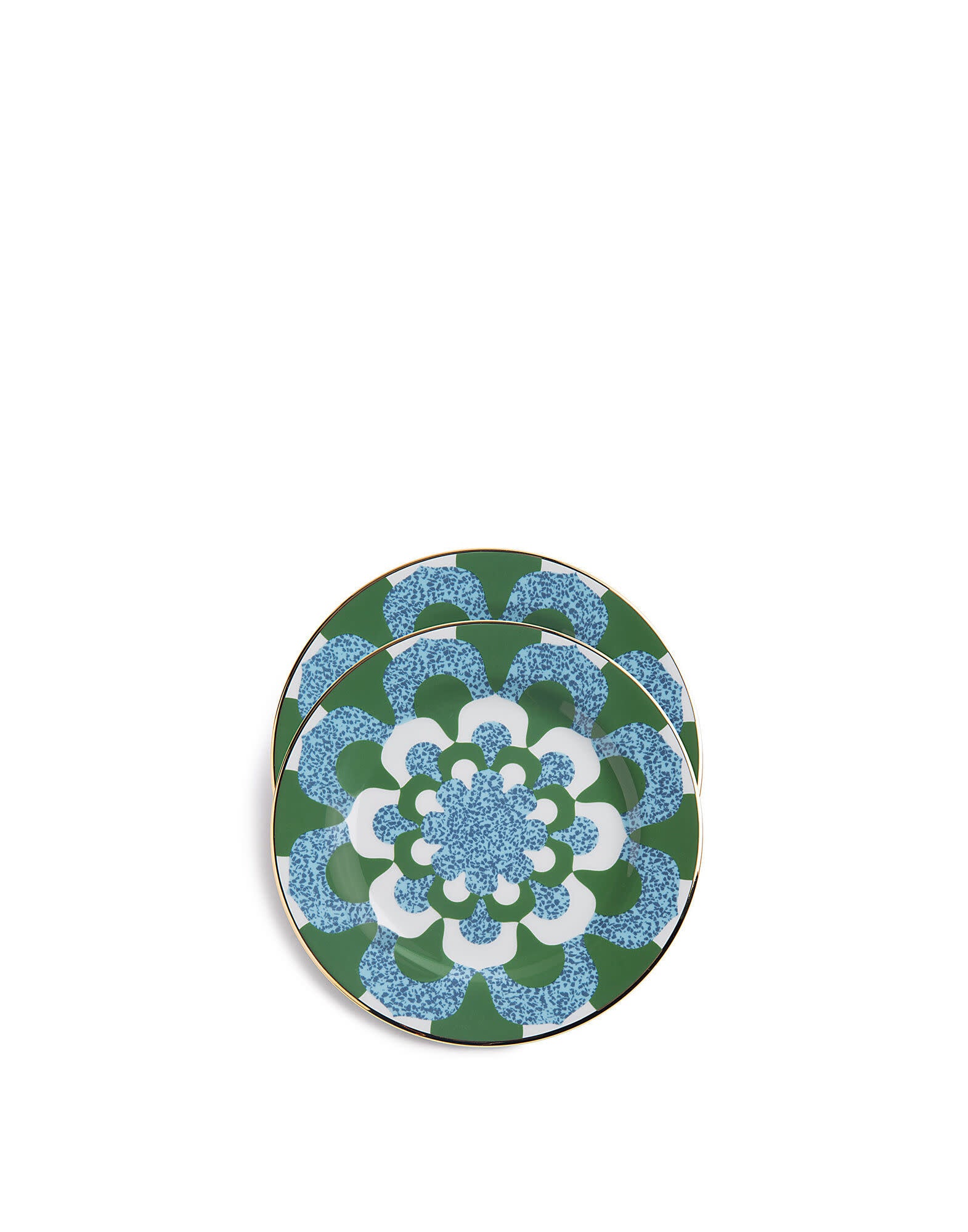 Maison Lipari LA DOUBLE J Dessert Plates Set of 2 | Porcelain | Mosaico Blu | 20x20 cm  LA DOUBLE J.