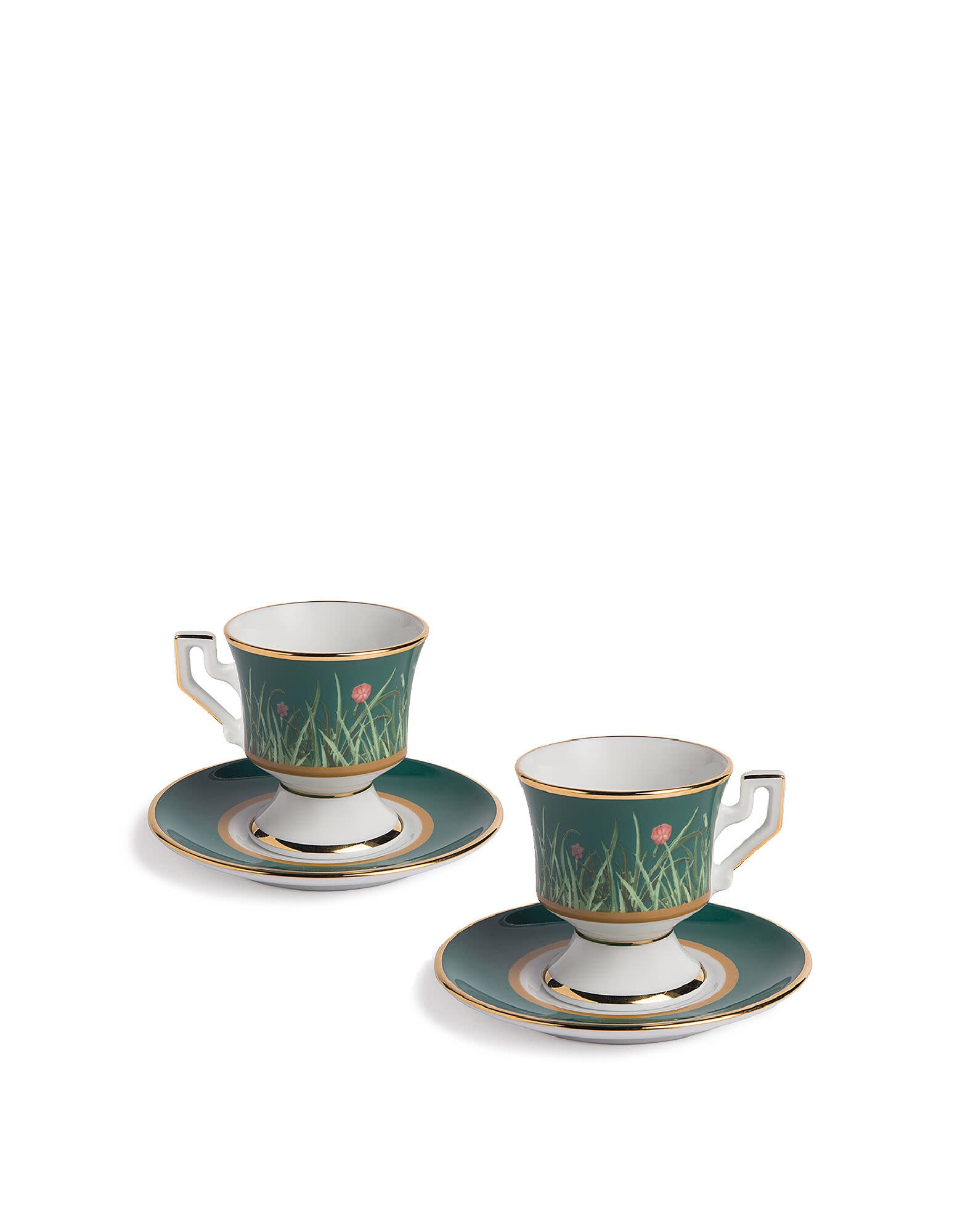 Maison Lipari LA DOUBLE J Espresso Cup Set of 2 | Porcelain | Libellula | 6.3x7 cm 11x11 cm  LA DOUBLE J.
