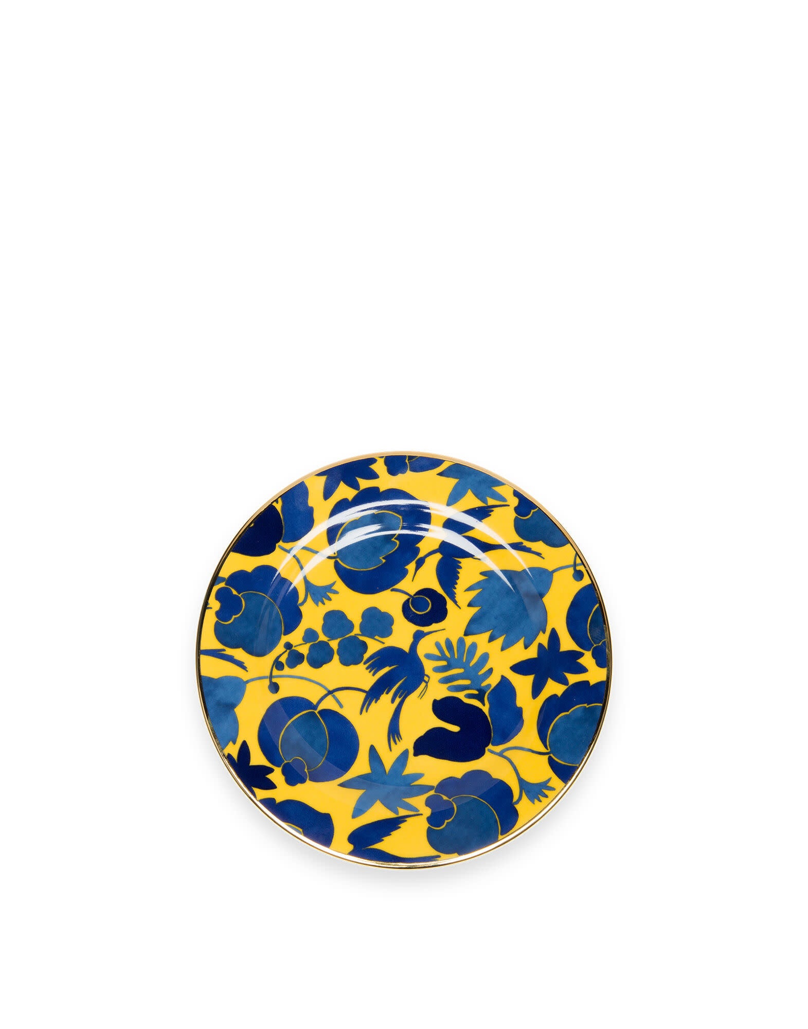 Maison Lipari LA DOUBLE J Dessert Plates Set of 2 | Porcelain | Wildbird Giallo & Blu | 20x20 cm  LA DOUBLE J.