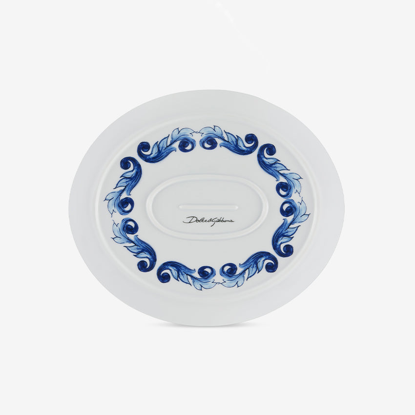 Dolce & Gabbana Casa | Blue Mediterraneo Fiore Oval Serving Plate