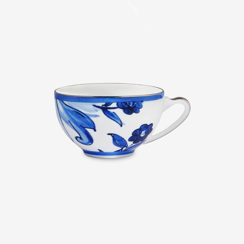 Dolce & Gabbana Casa | Blue Mediterraneo Fiore Piccolo Tea Cup and Saucer Set