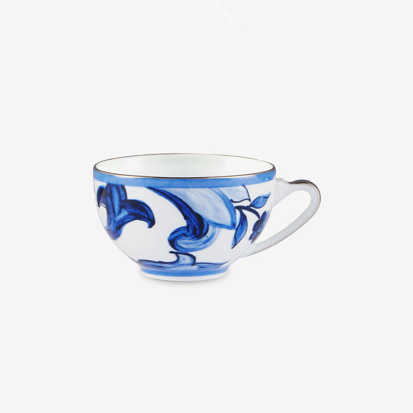 Dolce & Gabbana Casa | Set de tasses à thé et soucoupes Mediterraneo Fiore bleu