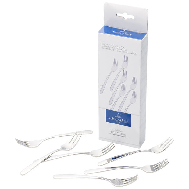 Villeroy & Boch | Daily Line Set of 6 Pastry Forks Gift Boxed