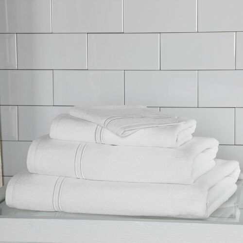 Maison Lipari Hotel Classic Wash Cloth White / White 12 X 12''  FRETTE.