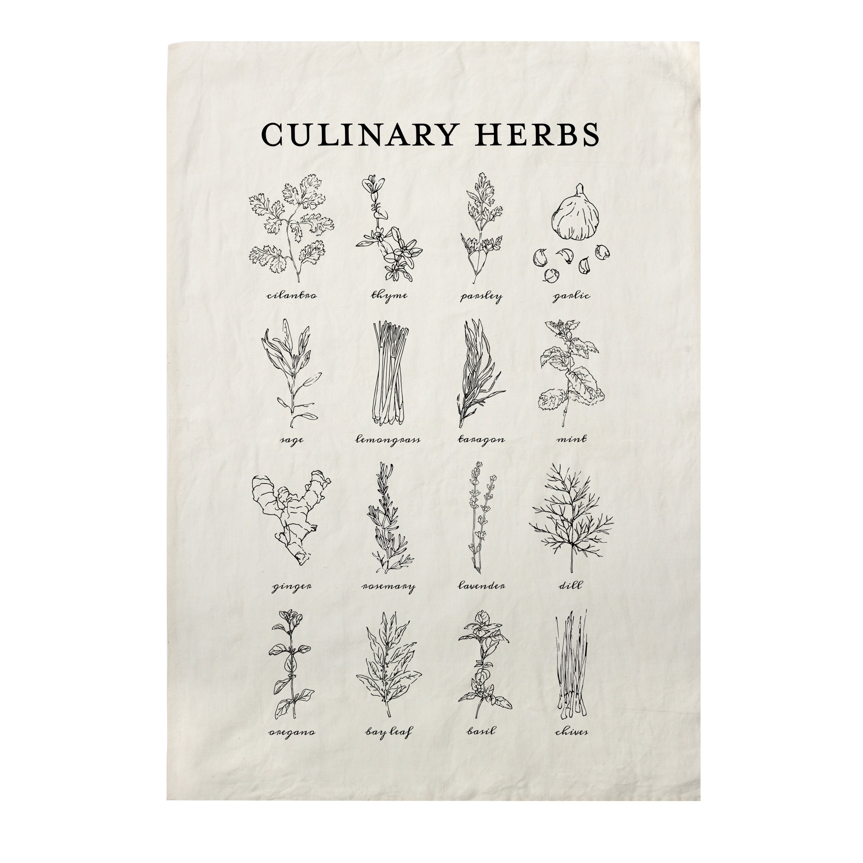 Maison Lipari SIR MADAM Culinary Herbs Tea Towel  SIR MADAM.