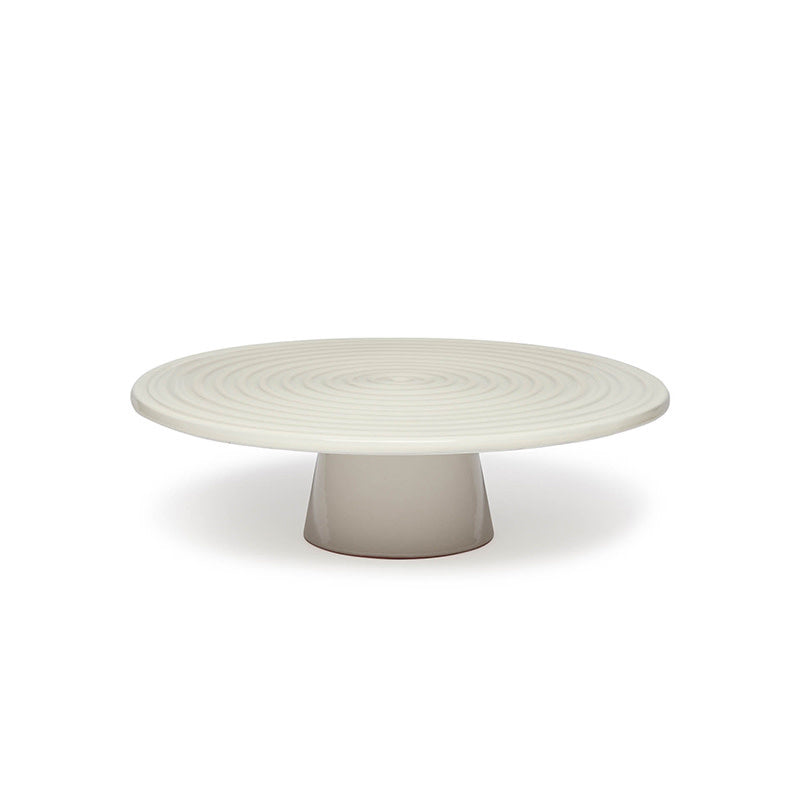 Maison Lipari Food Stand Large | White Ceramic D: 32 H: 9 cm  DUTCH DELUXES.