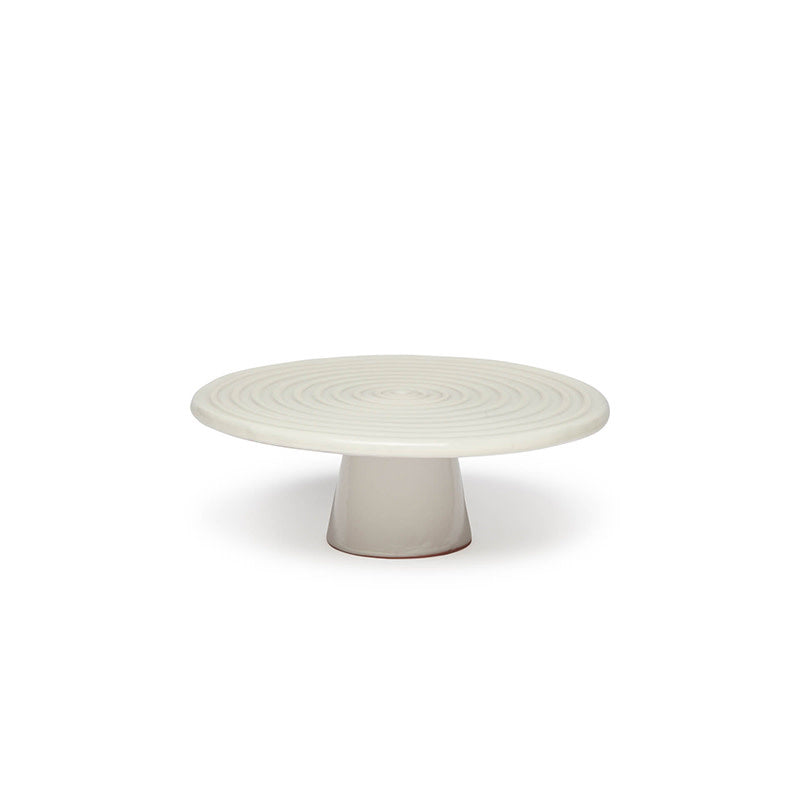 Maison Lipari Food Stand Small | White Ceramic D: 20 H: 7 cm  DUTCH DELUXES.